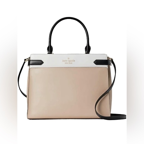 Kate Spade Staci Cameron Satchel Warm Beige Multi Colorblock Crossbody - Picture 5 of 5